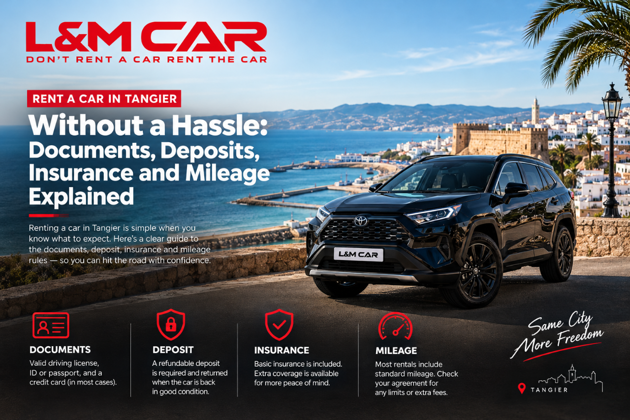 Rent a Car in Tangier Without a Hassle: Documents, Deposits, Insurance and Mileage Explained - L&M CAR Tangier Morocco